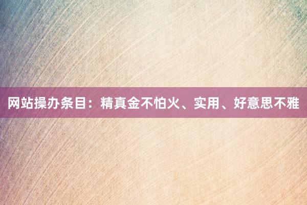 网站操办条目：精真金不怕火、实用、好意思不雅